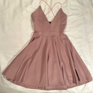 NEW Boohoo Pink / Mauve Strappy Plunge Neck Skater Dress Dress Size 4